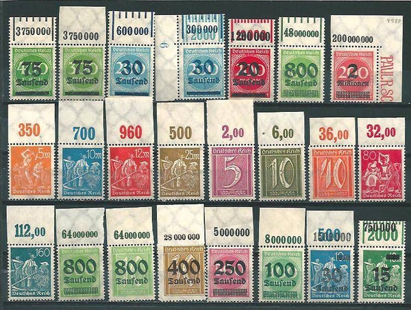 24 verschiedene Oberrand Marken postfrisch ** (0101)