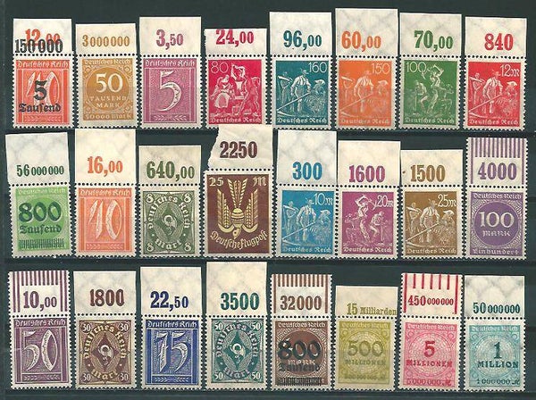 24 verschiedene Oberrand Marken postfrisch ** (0102)