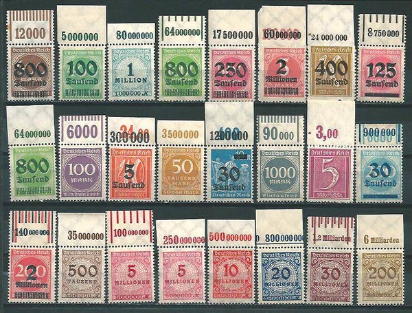 24 verschiedene Oberrand Marken postfrisch ** (0102)