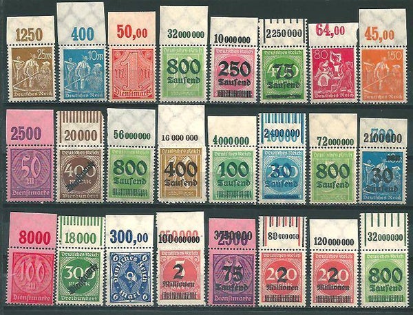 24 verschiedene Oberrand Marken postfrisch ** (0103)