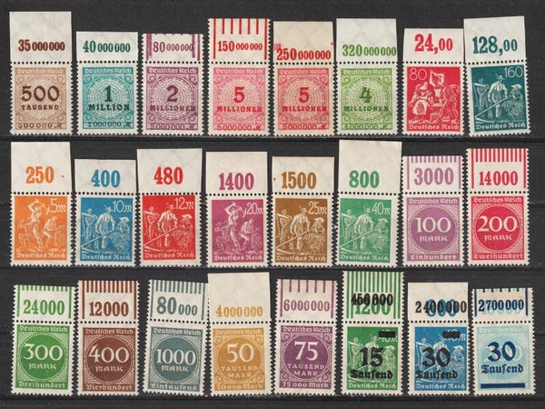 24 verschiedene Oberrand Marken postfrisch ** (0105)