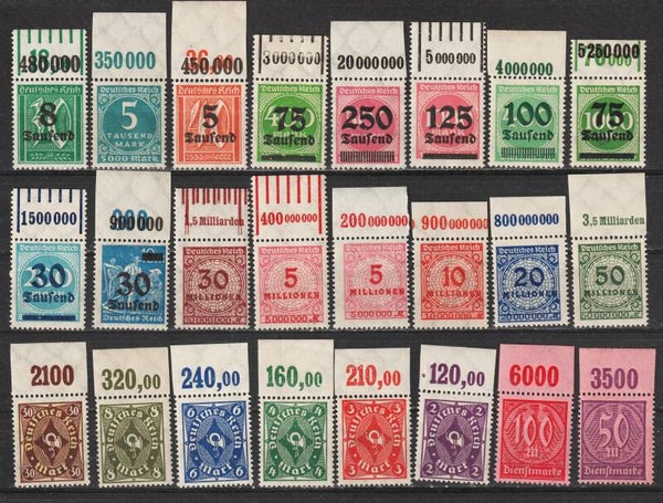 24 verschiedene Oberrand Marken postfrisch ** (0105)