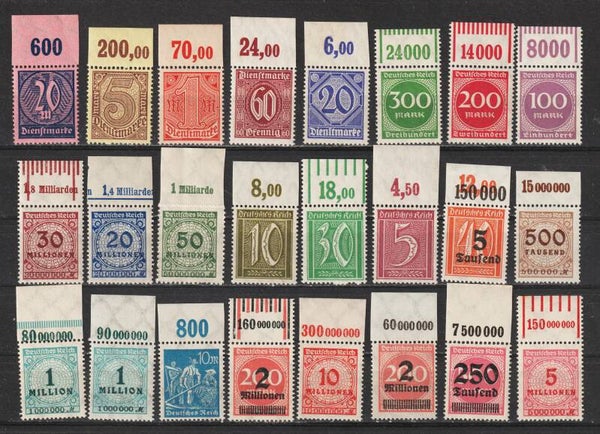24 verschiedene Oberrand Marken postfrisch ** (0106)