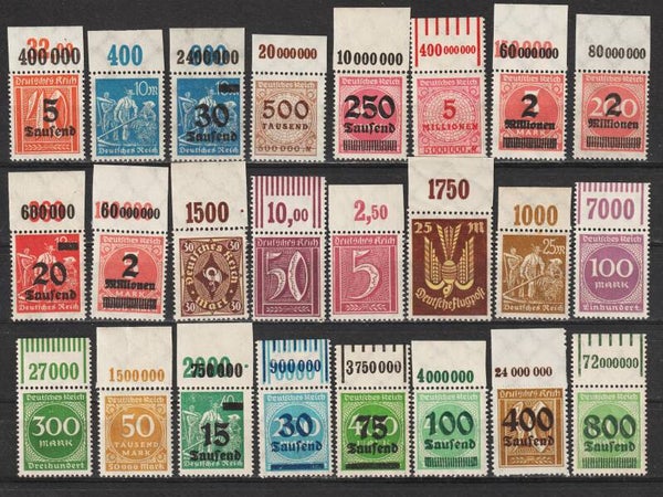 24 verschiedene Oberrand Marken postfrisch ** (0106)