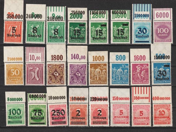 24 verschiedene Oberrand Marken postfrisch ** (0107)