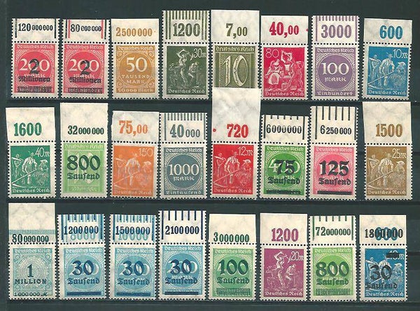 24 verschiedene Oberrand Marken postfrisch ** (0108)