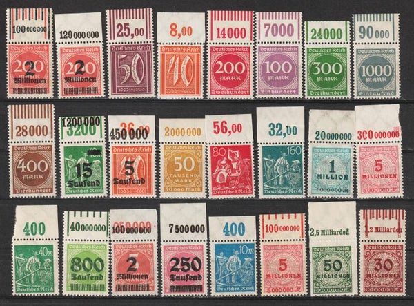 24 verschiedene Oberrand Marken postfrisch ** (0109)