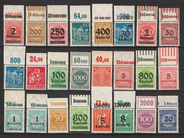 24 verschiedene Oberrand Marken postfrisch ** (0109)