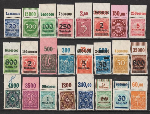 24 verschiedene Oberrand Marken postfrisch ** (0110)