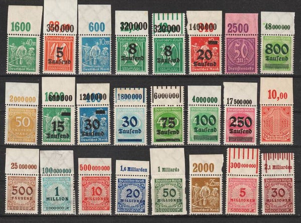 24 verschiedene Oberrand Marken postfrisch ** (0111)
