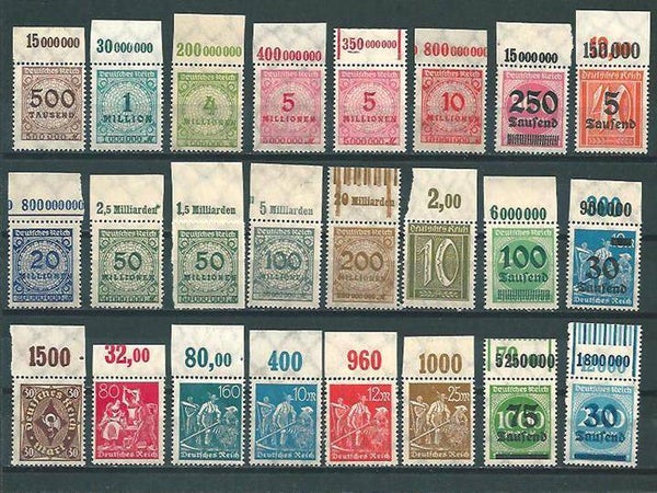 24 verschiedene Oberrand Marken postfrisch ** (0111)