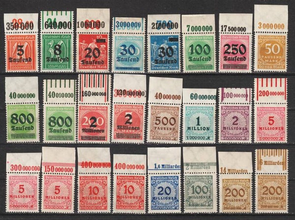 24 verschiedene Oberrand Marken postfrisch ** (0113)
