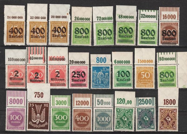 24 verschiedene Oberrand Marken postfrisch ** (0114)