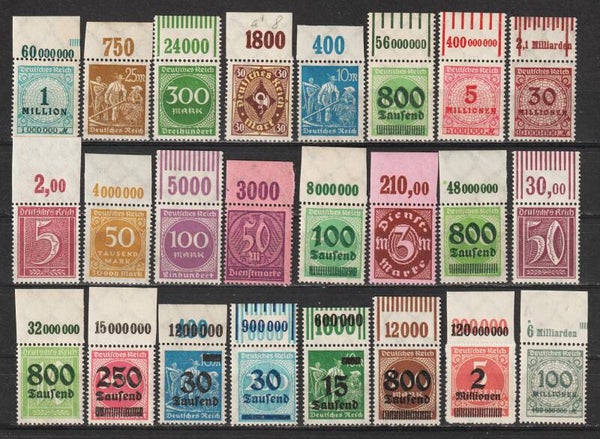 24 verschiedene Oberrand Marken postfrisch ** (0115)