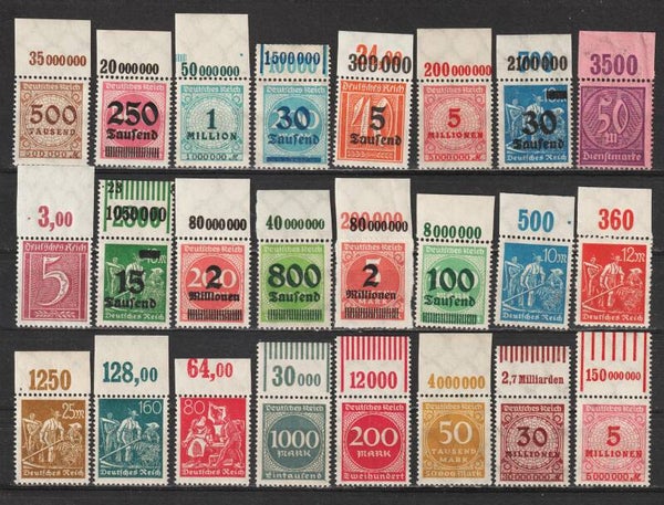 24 verschiedene Oberrand Marken postfrisch ** (0116)