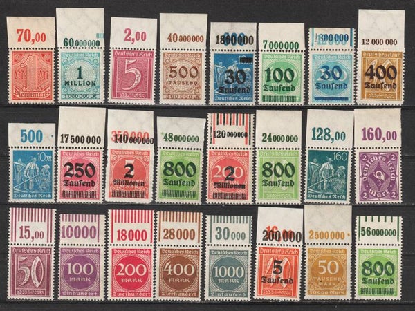 24 verschiedene Oberrand Marken postfrisch ** (0117)