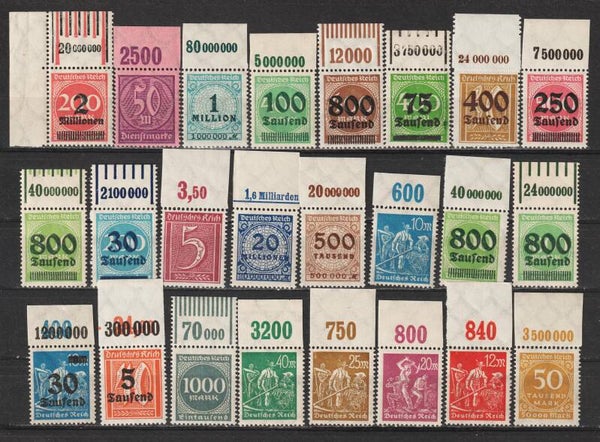 24 verschiedene Oberrand Marken postfrisch ** (0117)
