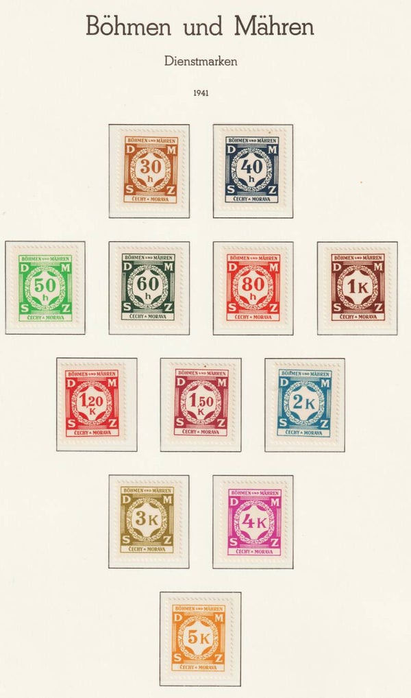 Böhmen & Mähren, B&M MiNr. D 1-12 postfrisch **  (0123)