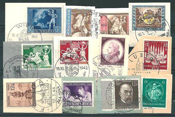 3. Reich 12 Briefstücke mit Sonderstempel  (0136)