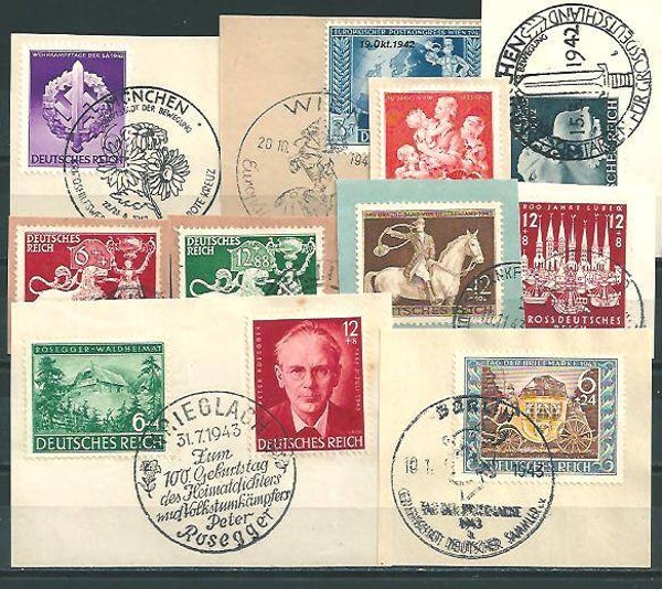 3. Reich 10 Briefstücke mit Sonderstempel  (0139)