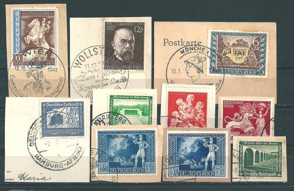 10 verschiedene Briefstücke 3. Reich (0142)