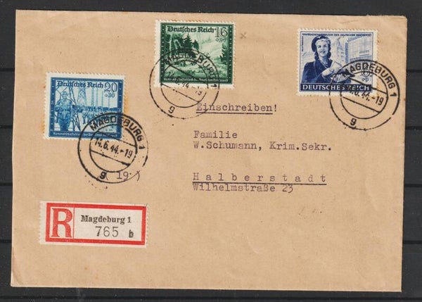 R-Brief  MAGDEBURG  14.6.44 nach Halberstadt    (aspk)