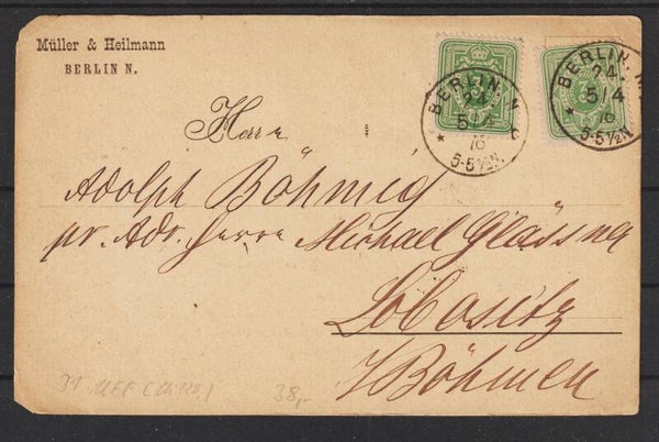 MiNr. 31b MeF auf Postkarte (0153)