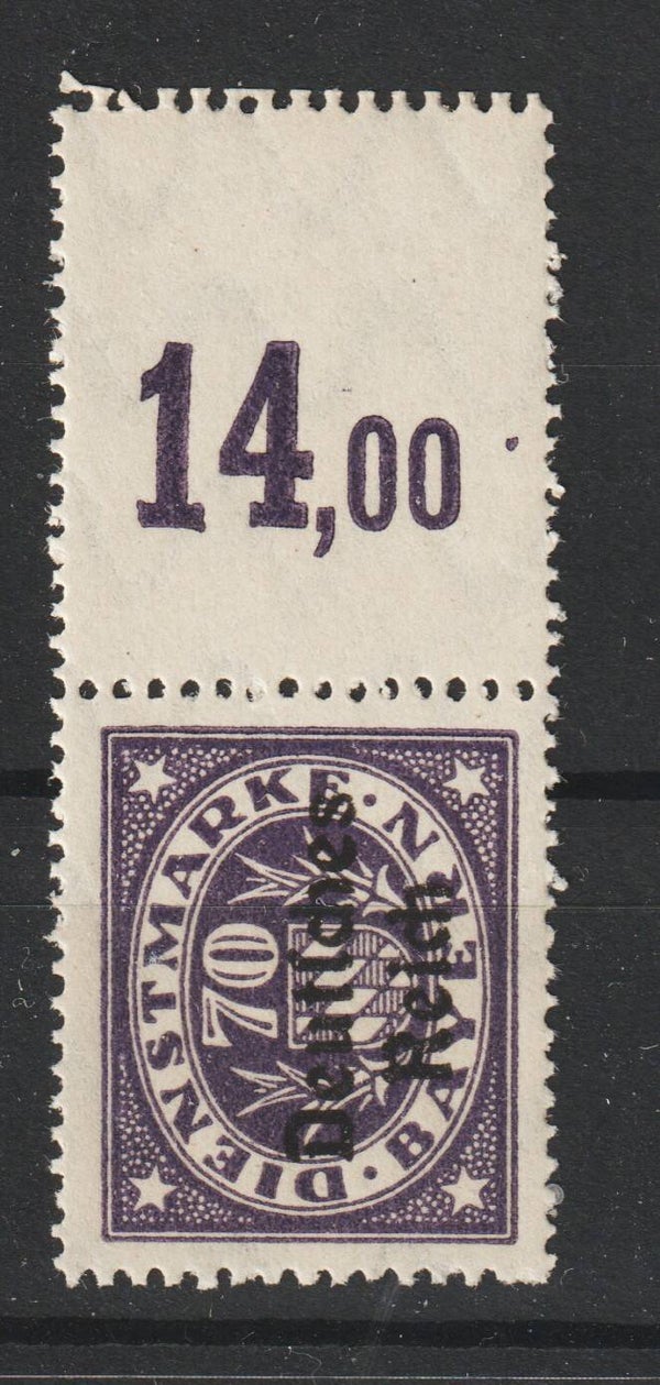 MiNr. D 42 Oberrand potfrisch ** Leerfeld  (0158)