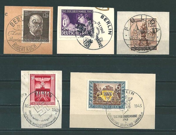 MiNr. 811, 828, 829, 864, 886 Briefstücke (0187)