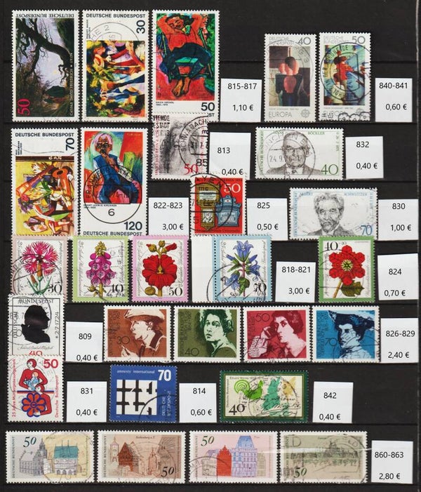 Lot aus MiNr. 809-863 gestempelt (0189)