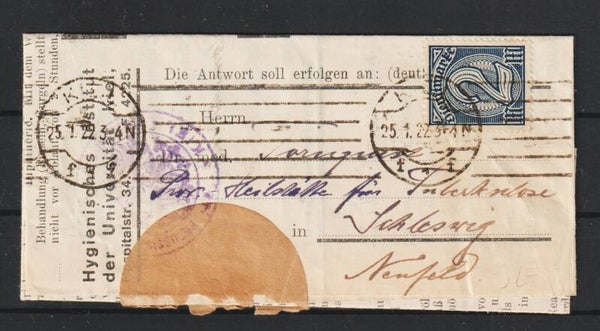 Brief  "Hygienisches Institut" KIEL  25.1.22   (ad20)