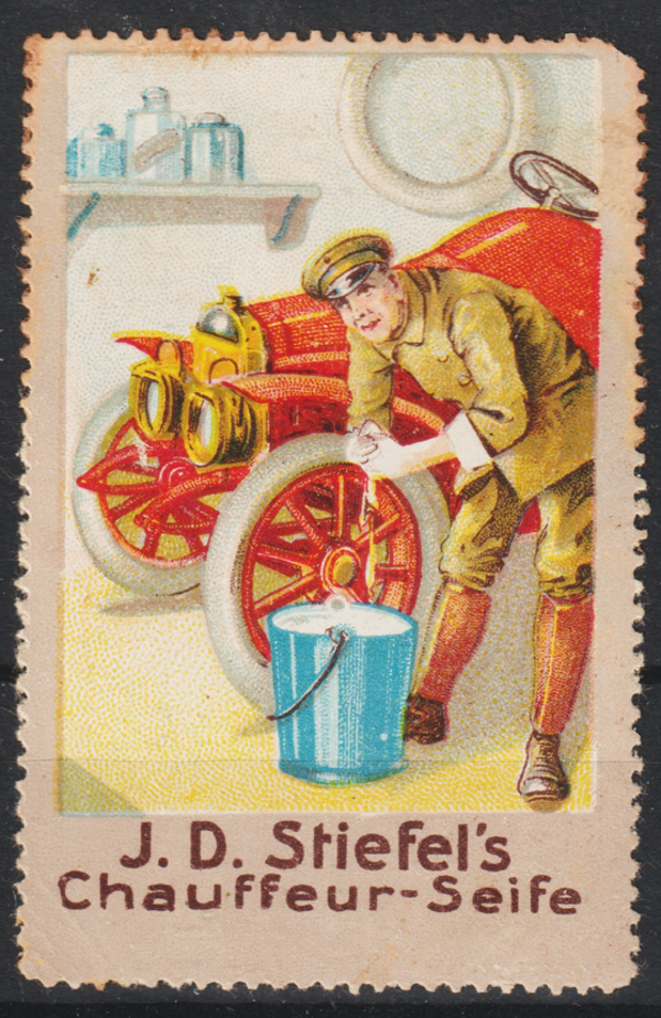 Vignette, Reklamemarke "J.D.Stiefel's Chauffeur-Seife"    (0270)