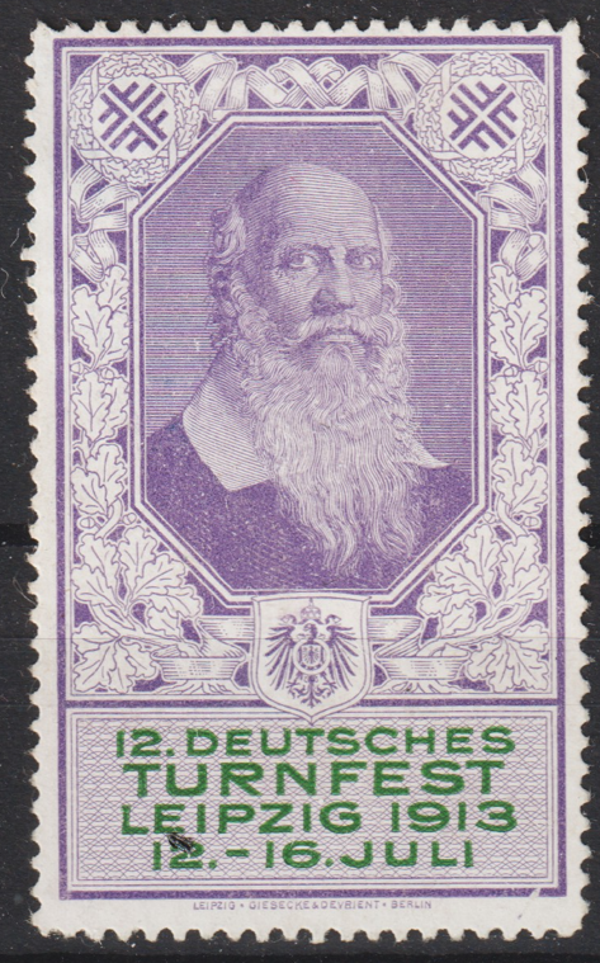Vignette, Reklamemarke "12. Deutsche Turnfest Leipzig 1913"  (0270)