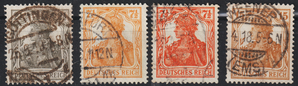 MiNr. 98, 99a/b, 100 gestempelt  (0294)