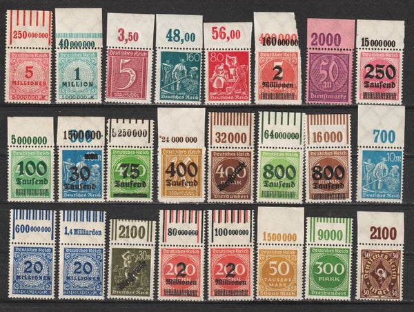 24 verschiedene Oberrand Marken postfrisch ** (0307)