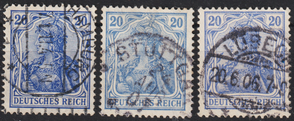 MiNr. 87 I a/b/d gestempelt, geprüft   (0315)