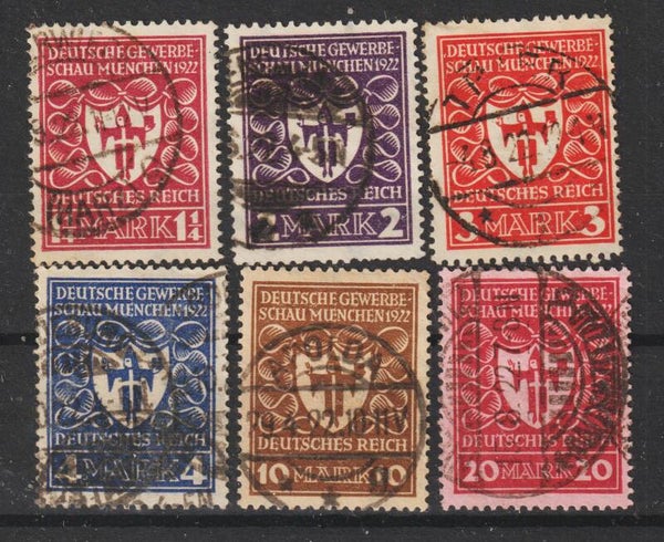 MiNr. 199-204 gestempelt, geprüft (0343)