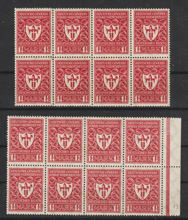MiNr. 199 c/d postfrische 8er Blöcke (0343)