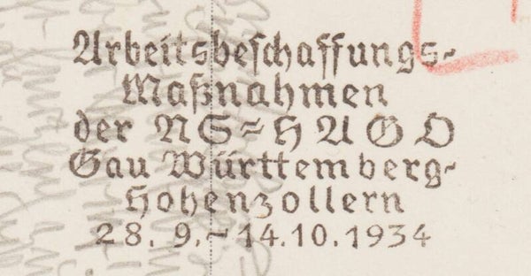 MiNr. 516 seltener Stempel: Abreitsbeschaffungsmaßnahmen der NS=HABD ...    (b515)