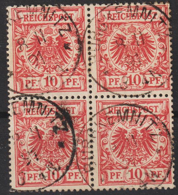 MiNr. 47 gestempelter Viererblock (0372)