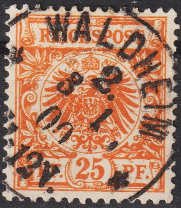 MiNr. 49 b gestempelt, geprüft  WALDHEIM (0372)