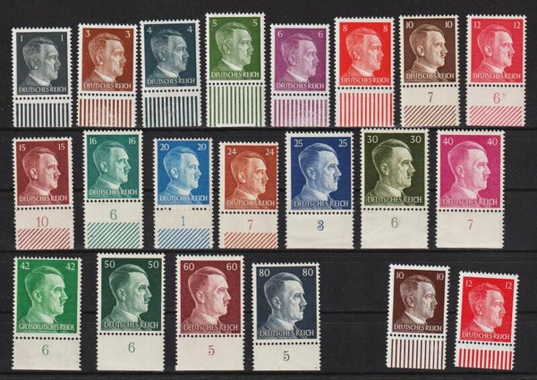 MiNr. 781-798 + 826-827 postfrisch **  Unterrand