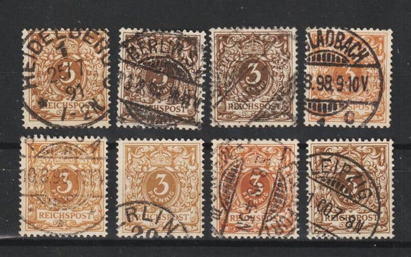 MiNr. 45 a, aa, b, c, ca, cb, d, e gestempelt, geprüft  (0398)