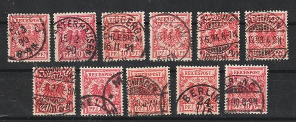 MiNr. 47 a, aa, b, ba, c, ca, d, da, db, e, ea gestempelt, geprüft  (0398)