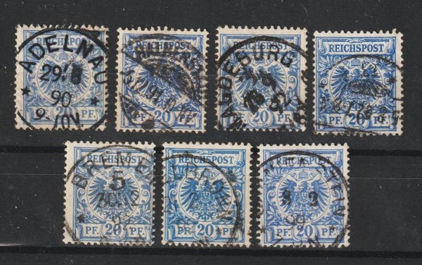 MiNr. 48 a, aa, b, ba, bb, c, d gestempelt, geprüft  (0398)