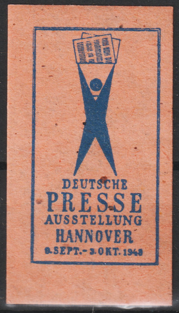 Vignette, Reklamemarke "Deutsche Presse Ausstellung Hannover 1943" (0447)