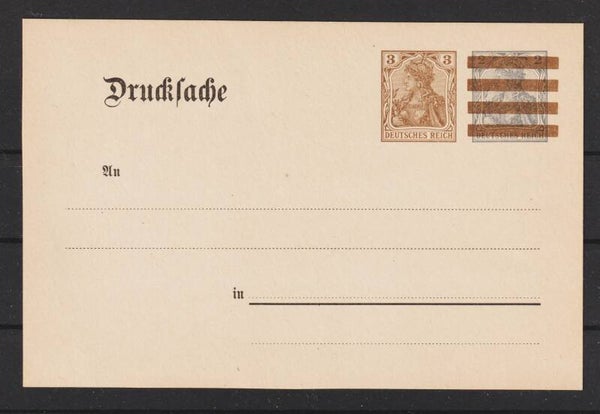 Ganzsache DRP 3 Zudruck Postkarte (0500)