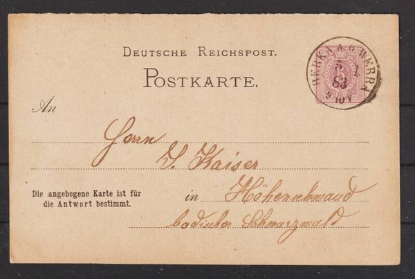 Ganzsache P 11 F BERKA a.d. WERRA  5.1.83   (0550)