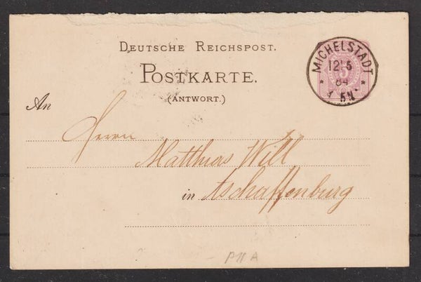 Ganzsache P 11 A  MICHELSTADT  12.5.84  (0552)