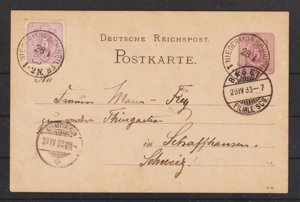 Ganzsache P 12 mit ZuF NIEDERMORSCHWEILER  28:1:83  (0552)